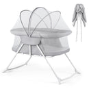 2 in 1 Baby Bassinet with Rocking Motion Foldable Bedside Sleeper with Breathable Mesh