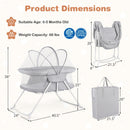 2 in 1 Baby Bassinet with Rocking Motion Foldable Bedside Sleeper with Breathable Mesh