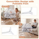 2 in 1 Baby Bassinet with Rocking Motion Foldable Bedside Sleeper with Breathable Mesh by DirectDeals