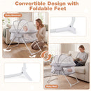 2 in 1 Baby Bassinet with Rocking Motion Foldable Bedside Sleeper with Breathable Mesh