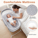 2 in 1 Baby Bassinet with Rocking Motion Foldable Bedside Sleeper with Breathable Mesh