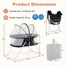 2 in 1 Baby Bassinet with Rocking Motion Foldable Bedside Sleeper with Breathable Mesh