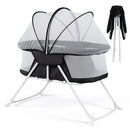 2 in 1 Baby Bassinet with Rocking Motion Foldable Bedside Sleeper with Breathable Mesh