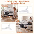 2 in 1 Baby Bassinet with Rocking Motion Foldable Bedside Sleeper with Breathable Mesh by DirectDeals