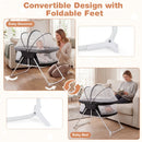 2 in 1 Baby Bassinet with Rocking Motion Foldable Bedside Sleeper with Breathable Mesh