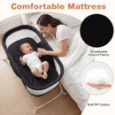 2 in 1 Baby Bassinet with Rocking Motion Foldable Bedside Sleeper with Breathable Mesh