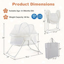 2 in 1 Baby Bassinet with Rocking Motion Foldable Bedside Sleeper with Breathable Mesh