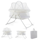 2 in 1 Baby Bassinet with Rocking Motion Foldable Bedside Sleeper with Breathable Mesh