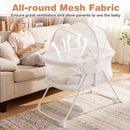 2 in 1 Baby Bassinet with Rocking Motion Foldable Bedside Sleeper with Breathable Mesh