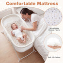 2 in 1 Baby Bassinet with Rocking Motion Foldable Bedside Sleeper with Breathable Mesh