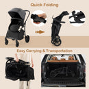 2-in-1 Baby Stroller with Bassinet Mode and Reversible Seat