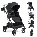 2 in 1 Baby Stroller with Bassinet Mode High Landscape with Reversible Seat and Canopy by LJGDeals