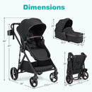 2 in 1 Baby Stroller with Bassinet Mode High Landscape with Reversible Seat and Canopy by LJGDeals