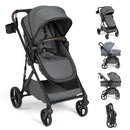2 in 1 Baby Stroller with Bassinet Mode High Landscape with Reversible Seat and Canopy by LJGDeals