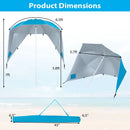 Beach Shelter Umbrella with Side Panels UPF 50+ 6.5 ft by LJGDeals