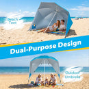 Beach Shelter Umbrella with Side Panels UPF 50+ 6.5 ft by DirectDeals