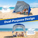 Beach Shelter Umbrella with Side Panels UPF 50+ 6.5 ft by DirectDeals