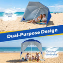 Beach Shelter Umbrella with Side Panels UPF 50+ 6.5 ft by LJGDeals