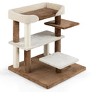 2-in-1 Cat Tree Tower Pet Steps with Sisal Scratching Posts and 4 Large Platforms-Brown by LJGDeals