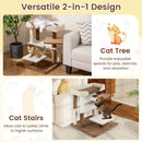 2-in-1 Cat Tree Tower Pet Steps with Sisal Scratching Posts and 4 Large Platforms-Brown by LJGDeals