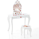 2 in 1 Children Pretend Makeup Vanity Set with Removable Mirror and Storage Drawer-White by LJGDeals
