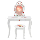 2 in 1 Children Pretend Makeup Vanity Set with Removable Mirror and Storage Drawer-White by LJGDeals