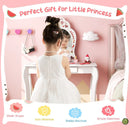 2 in 1 Children Pretend Makeup Vanity Set with Removable Mirror and Storage Drawer-White by LJGDeals