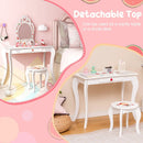 2 in 1 Children Pretend Makeup Vanity Set with Removable Mirror and Storage Drawer-White by LJGDeals