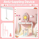 2 in 1 Children Pretend Makeup Vanity Set with Removable Mirror and Storage Drawer-White by LJGDeals