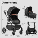 2-in-1 Convertible Baby Stroller with Car Seat Adapters
