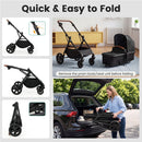 2-in-1 Convertible Baby Stroller with Car Seat Adapters