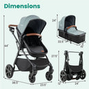 2-in-1 Convertible Baby Stroller with Car Seat Adapters by LJGDeals
