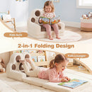 2-in-1 Convertible Kids Sofa to Lounger with Removable Cover