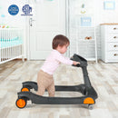 2-in-1 Foldable Activity Push Walker with Adjustable Height-Dark Gray