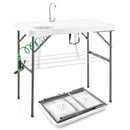 2-in-1 Folding Fish Cleaning Table-White by LJGDeals