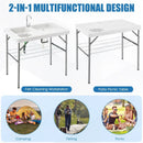 2-in-1 Folding Fish Cleaning Table-White by LJGDeals