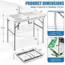 2-in-1 Folding Fish Cleaning Table-White by LJGDeals