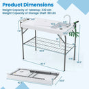 2 in 1 Folding Fish Cleaning Table with Sink and Faucet for Patio BBQ by DirectDeals