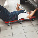 2-in-1 Folding Low Profile Mechanic Creeper with Padded Seat and 6 Wheels-Red by LJGDeals