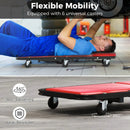 2-in-1 Folding Low Profile Mechanic Creeper with Padded Seat and 6 Wheels-Red by LJGDeals