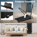 2 in 1 Folding Treadmill with 300 LBS Capacity and Remote Control for Home-Black by LJGDeals