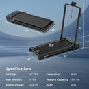2 in 1 Folding Treadmill with 300 LBS Capacity and Remote Control for Home-Black by LJGDeals