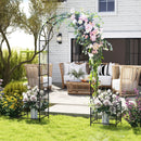 2 in 1 Garden Arbor with 2 Side Planters and 8 Ground Stakes-Black by LJGDeals