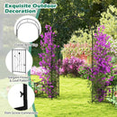 2 in 1 Garden Arbor with 2 Side Planters and 8 Ground Stakes-Black by LJGDeals