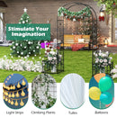 2 in 1 Garden Arbor with 2 Side Planters and 8 Ground Stakes-Black by LJGDeals