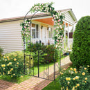 2 in 1 Garden Arbor with Door and Latch for Outdoor Lawn-Black by DirectDeals
