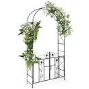 2 in 1 Garden Arbor with Door and Latch for Outdoor Lawn-Black by LJGDeals