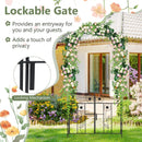 2 in 1 Garden Arbor with Door and Latch for Outdoor Lawn-Black by LJGDeals