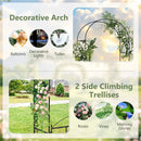 2 in 1 Garden Arbor with Door and Latch for Outdoor Lawn-Black by DirectDeals