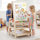 2-in-1 Kids Art Easel with Magnetic Whiteboard & Marble Run by DirectDeals
